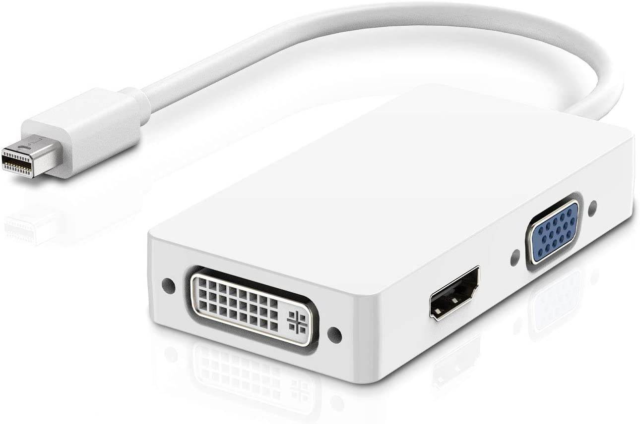 Hannord Mini DisplayPort to HDMI VGA DVI Adapter, 4K Mini DP Thunderbolt 2 to DVI HDMI VAG Converter Compatible with 2015 MacBook Pro, 2015 iMac, 2018 Mac Mini and Before, Surface Pro 6/5/4/3/2/1 More