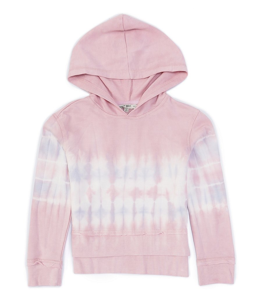 Hippie Girl Little Girls 4-6X Long Sleeve Striped Tie Dye French Terry Hoodie