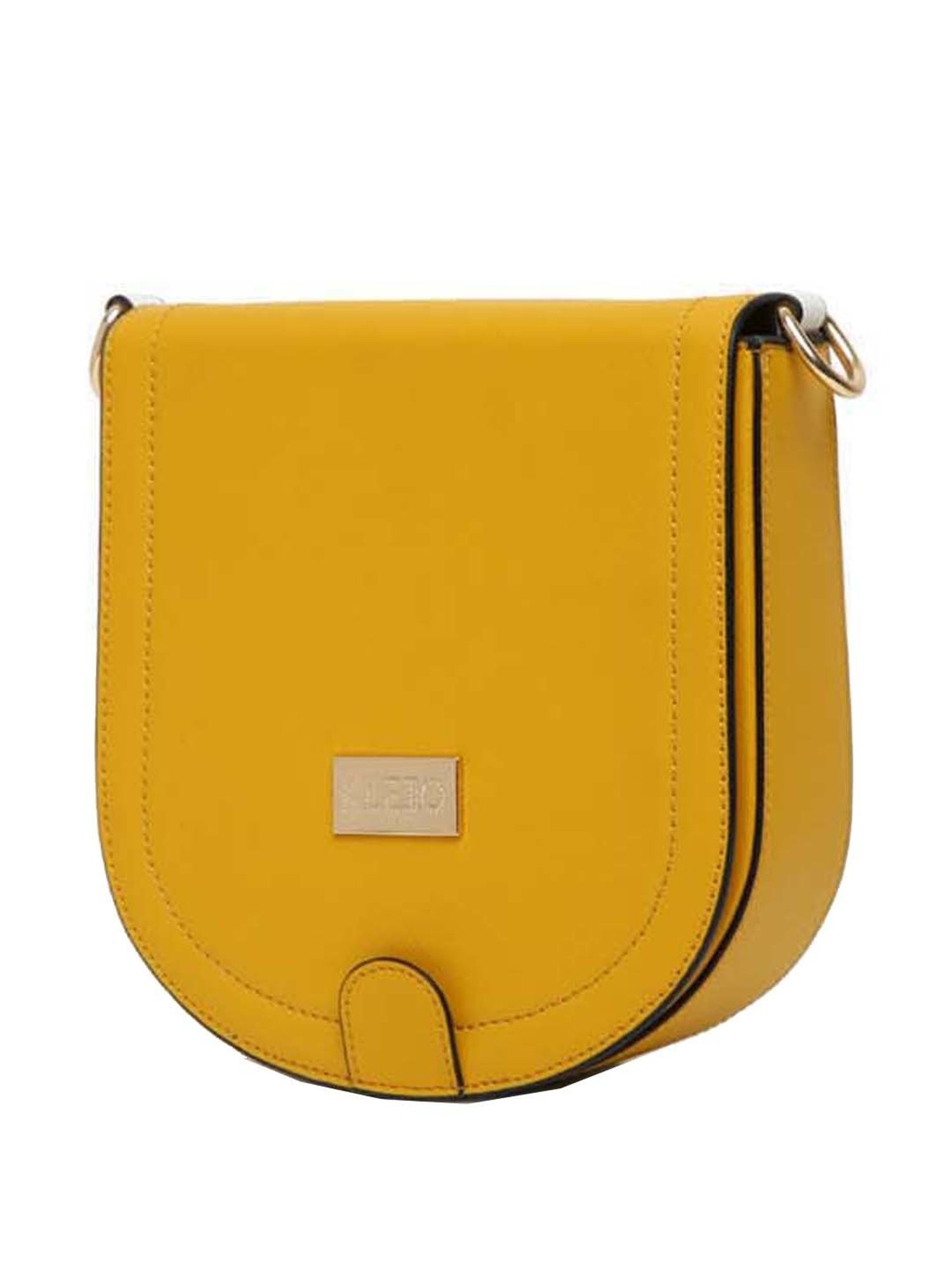 KLEIO Mustard Solid Small Sling Handbag