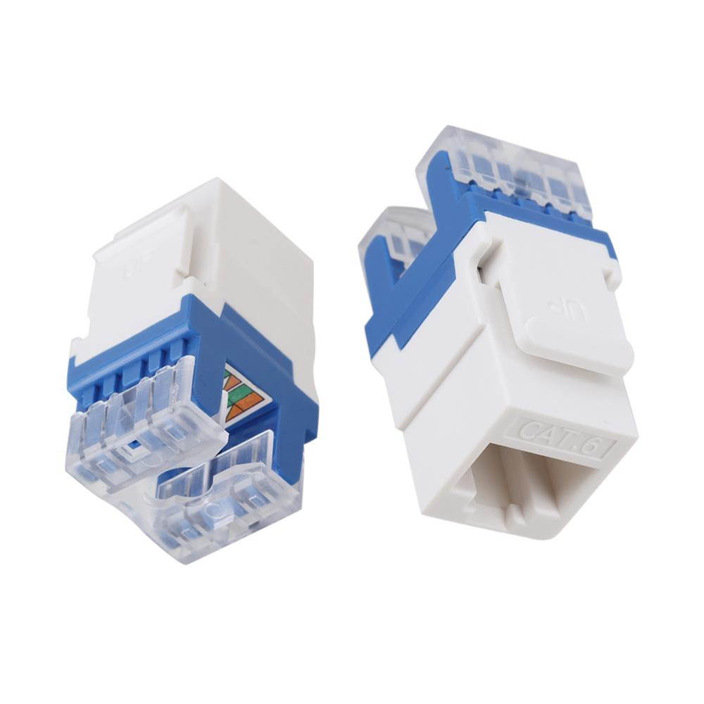 BQLZR 100PCS Cat6 RJ45 Gigabit Coupler Adapter for Keystone Panel 180 Degree