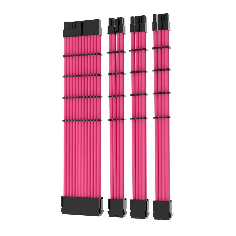 Graphics Card 6+2Pin 8Pin Male to Male Adapter Power Cable for Great Wall Dragon Module Power Supply with Net Cover,Black,about 58cm