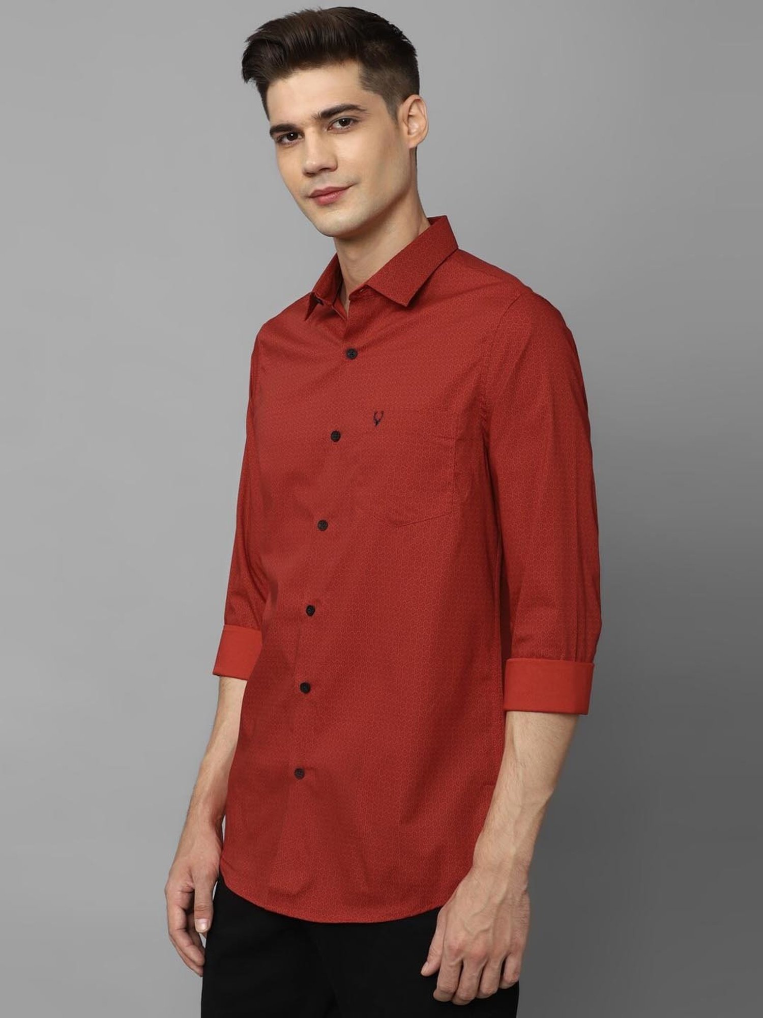 Spykar Blue Cotton Slim Fit Checks Shirt