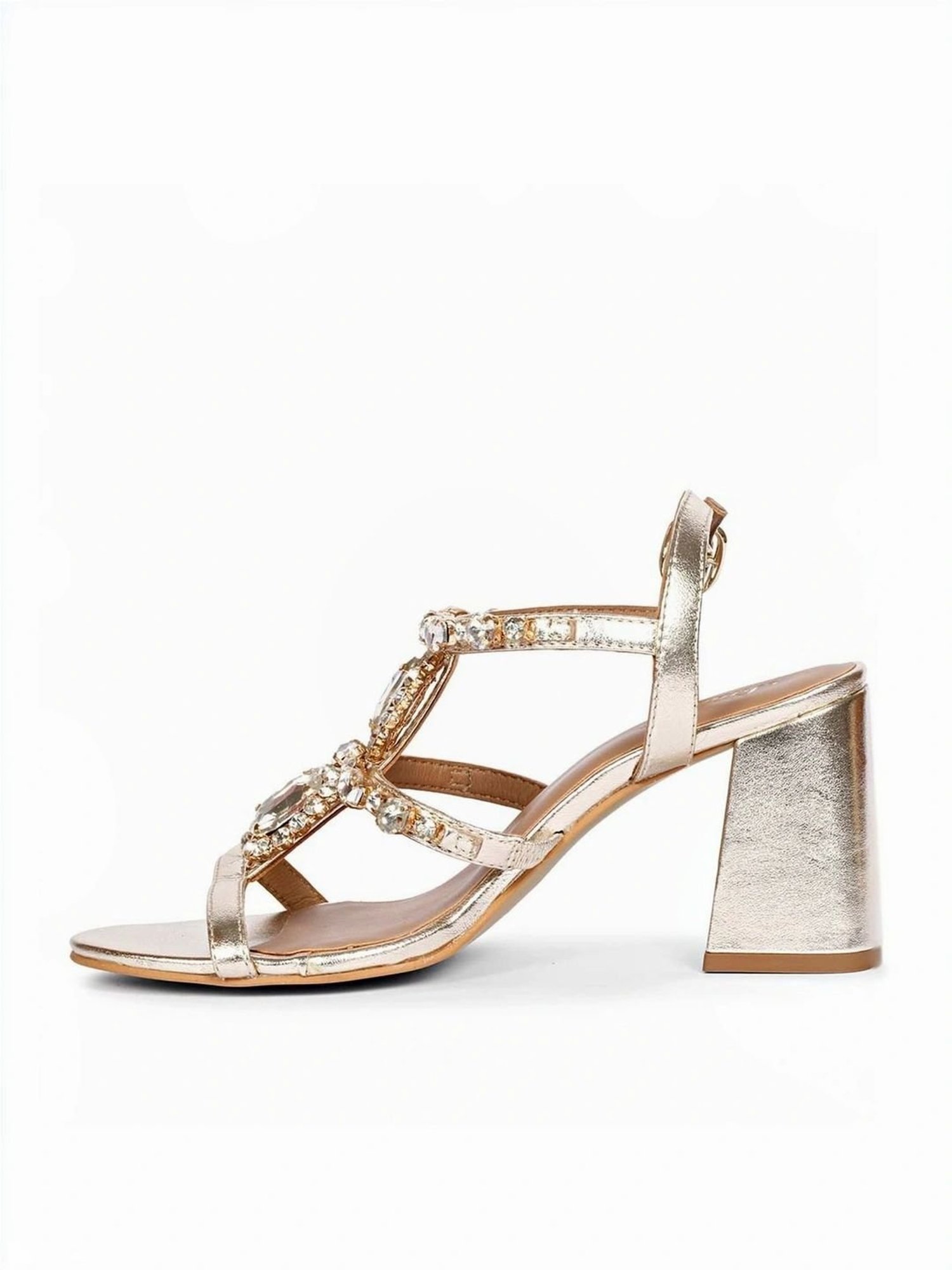 Saint G Women's Adorned Platin Ankle Strap Sandals