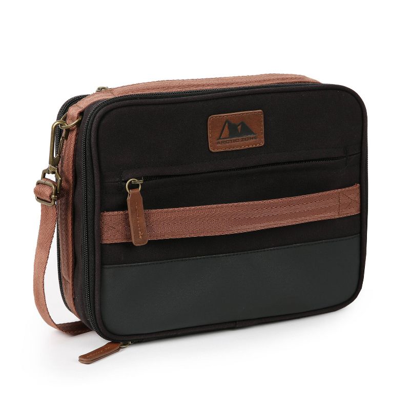 Arctic Zone Canvas Expandable Horizontal Lunch Box - Black