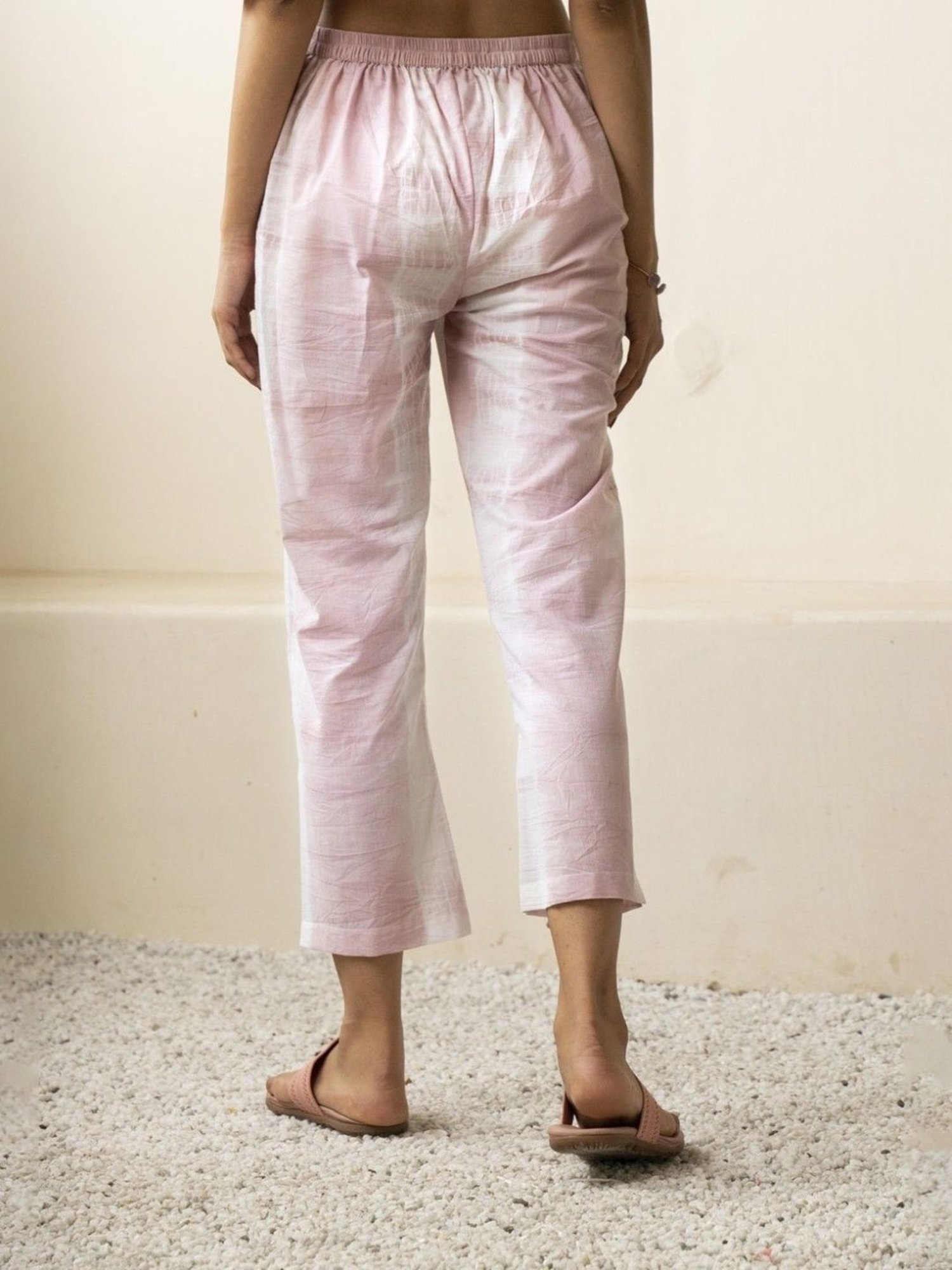 Akiso Inara Blush Pink Shibori Tie Dye Straight Trousers