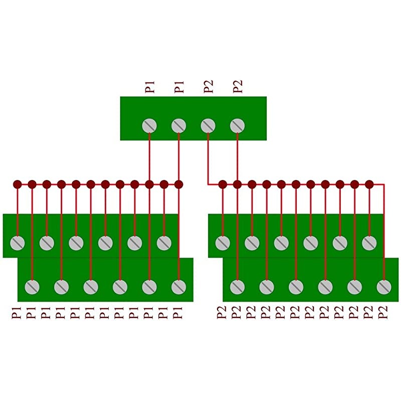 DIN Rail Mount 12 Position Power Distribution Module.