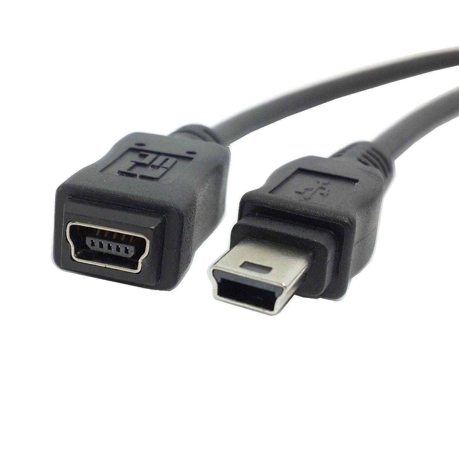 Mini USB B Type 5Pin Male to Female Extension Data Cable 0.5m