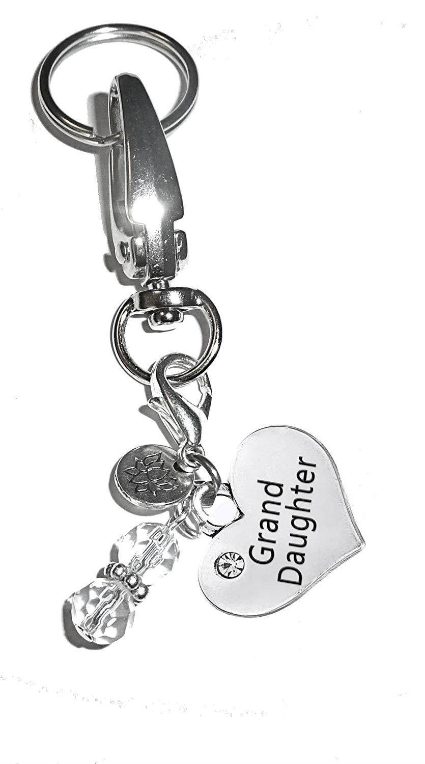 Charm Key Chain Ring, Women's Purse or Necklace Charm, Comes in a Gift Box! (Grand Daughter)
