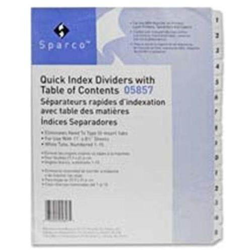 Index Dividers W/Table Of Contents, 1-8, 8 Tab, 24/ST,Multi