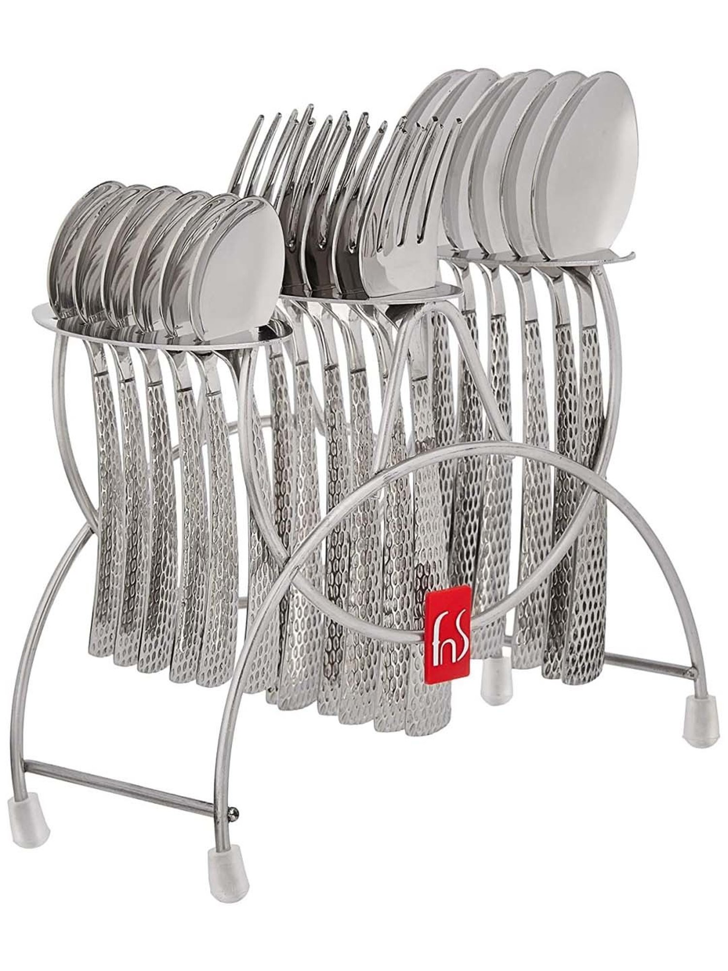 FnS Madrid Silver Stainless Steel Cutlery - Set of 18