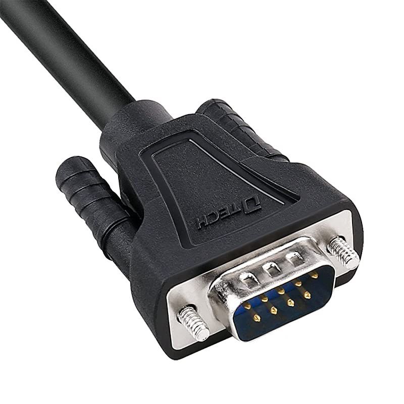 DB9 RS232 Serial Cable Male to Female Extension Null Modem Cord Cross TX RX line for Data Communication (10 Feet, Black)
