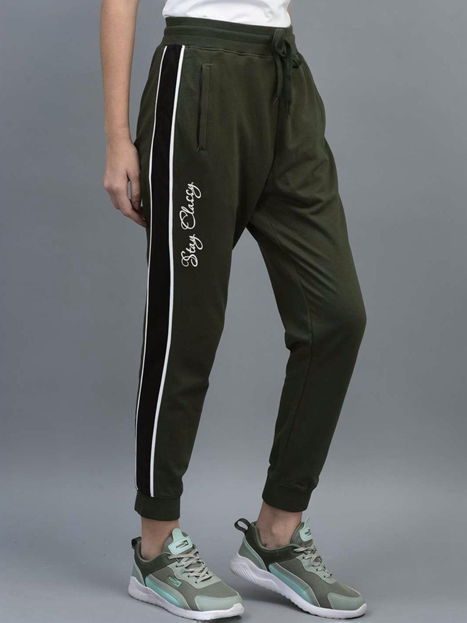 Dollar Green Cotton Printed Joggers