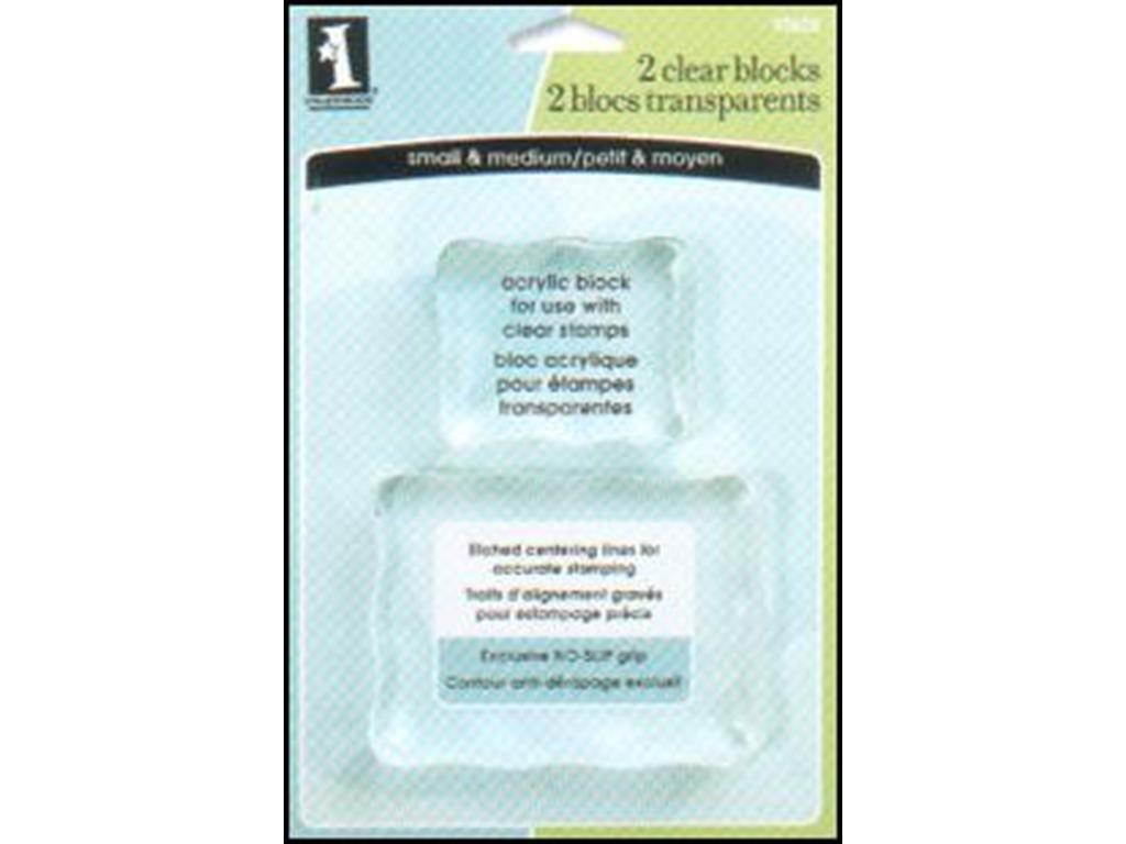 Inkadinkado Clear On Clear Acrylic Blocks 2/Pkg-Small 2.25"X1.75", Medium 3.5"X2.5"