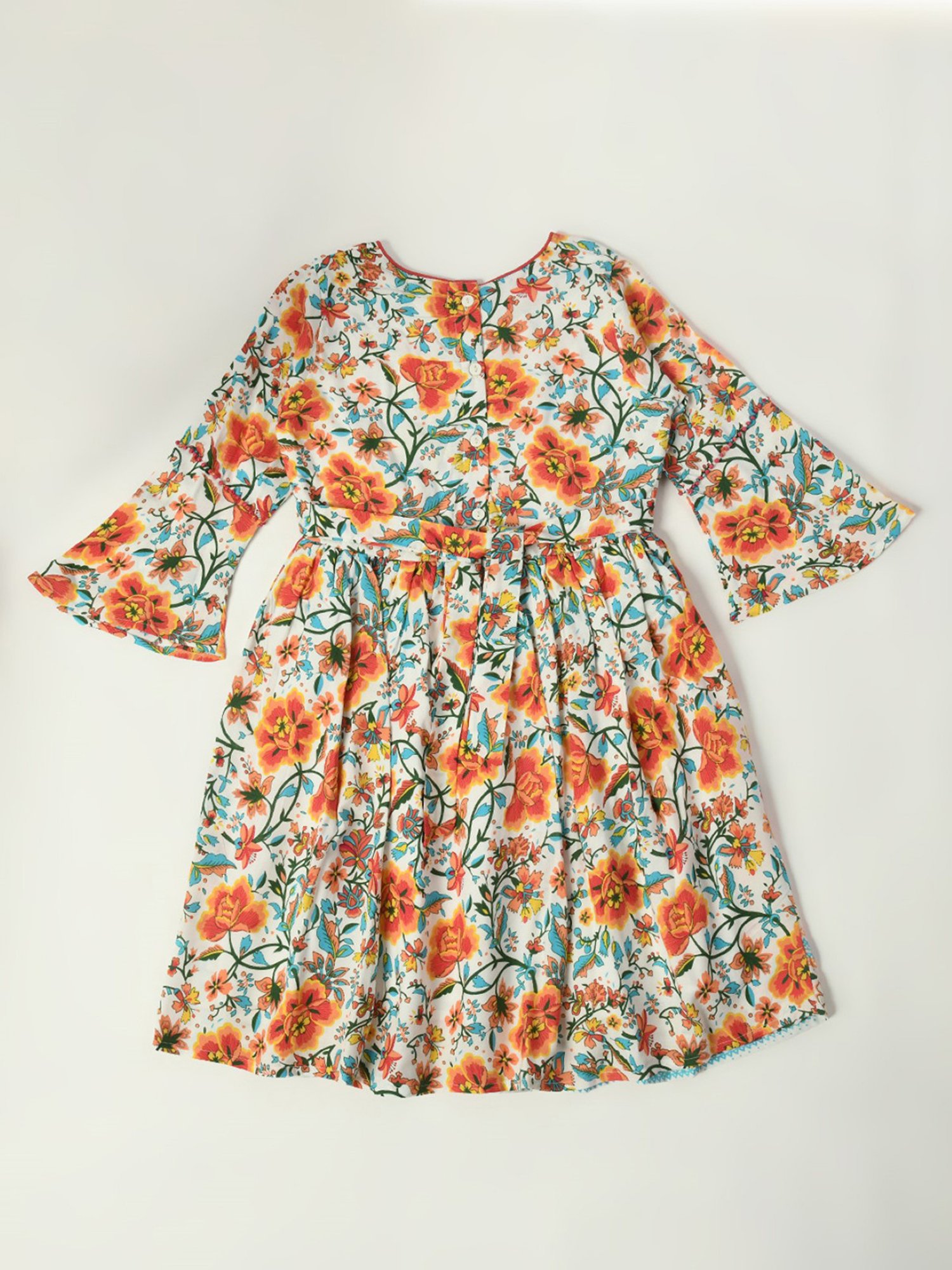 Bella Moda Kids Multicolor Floral Print Fit & Flare Dress