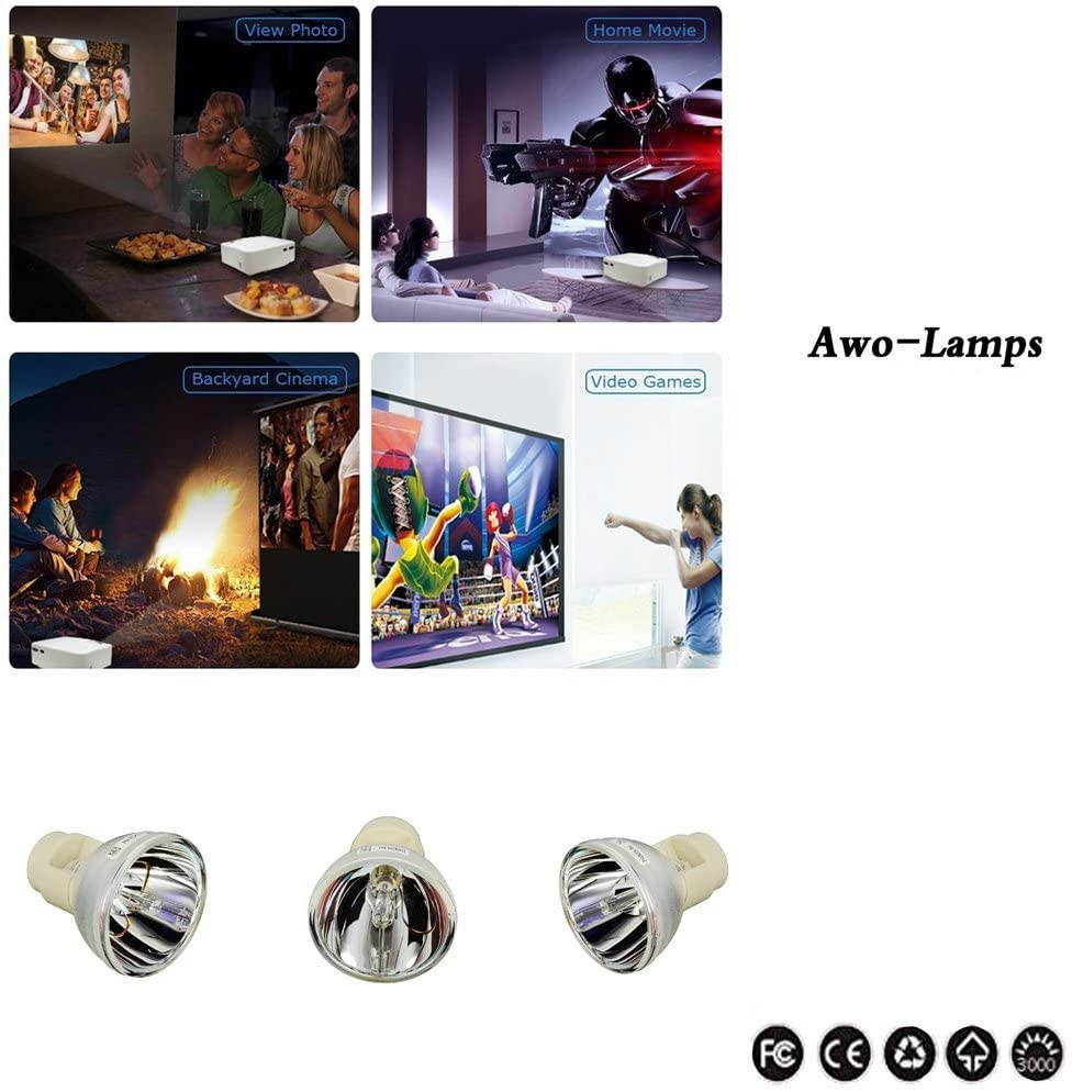 AWO Original Projector Lamp Bulb BL-FP230D / SP.8EG01GC01 / 5J.J4G05.001 / 5J.Y1C05.001 / 5J.J0705.001 for OPTOMA DH1010 EH1020,EW615,GT750,HD20-LV,HD200X-LV,HD2200 for BenQ W1100,W1200+,MP735,W600+