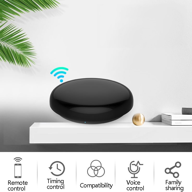 Tuya APP Intelligent Round Remote Control Infrared + WiFi Smart Mail Speaker Flight Control