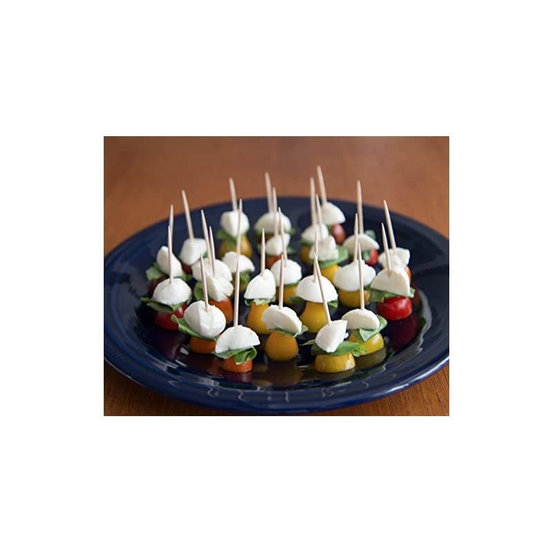 NEW  Bamboo Wooden Toothpicks - 1000 PCS, Sturdy Safe Round Clear Storage, 2 Packs of 500 Toothpicks, Party Catering Appetizer Fruit Cocktail Dessert Barbecue Art Craft Teeth Cleaning