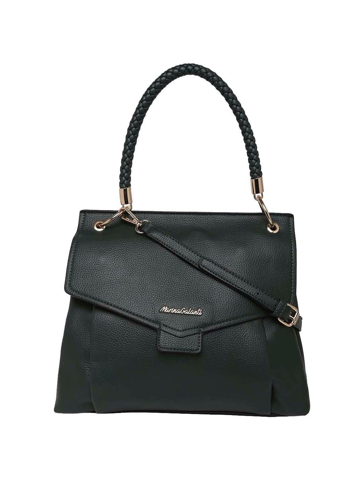 Marina Galanti Green Solid Medium Satchel Handbag