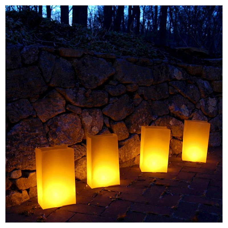 100ct Plastic Luminaria Bags Tan