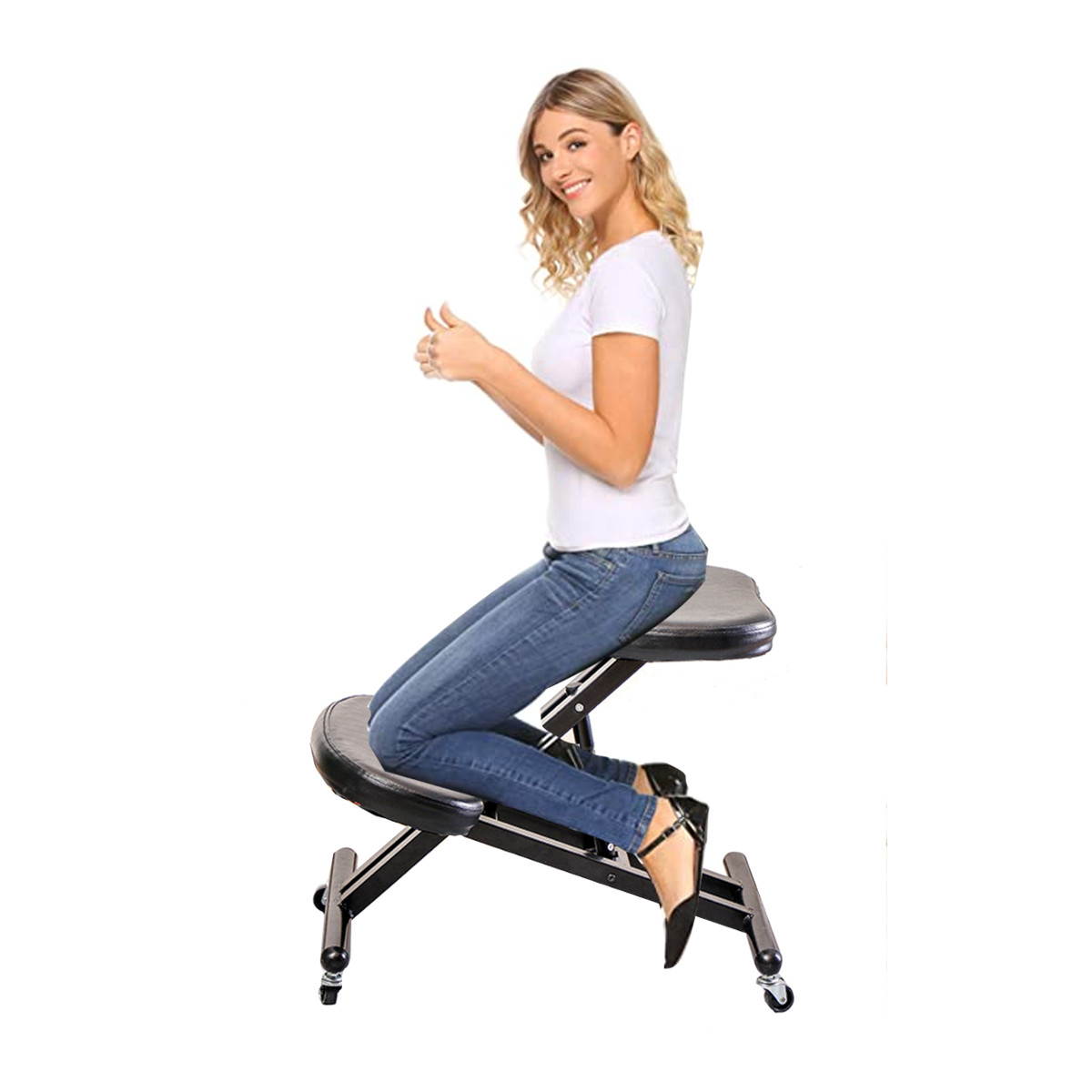 Ergonomic Kneeling Chair Adjustable Stool Beautify Hips Backbone Comfortable