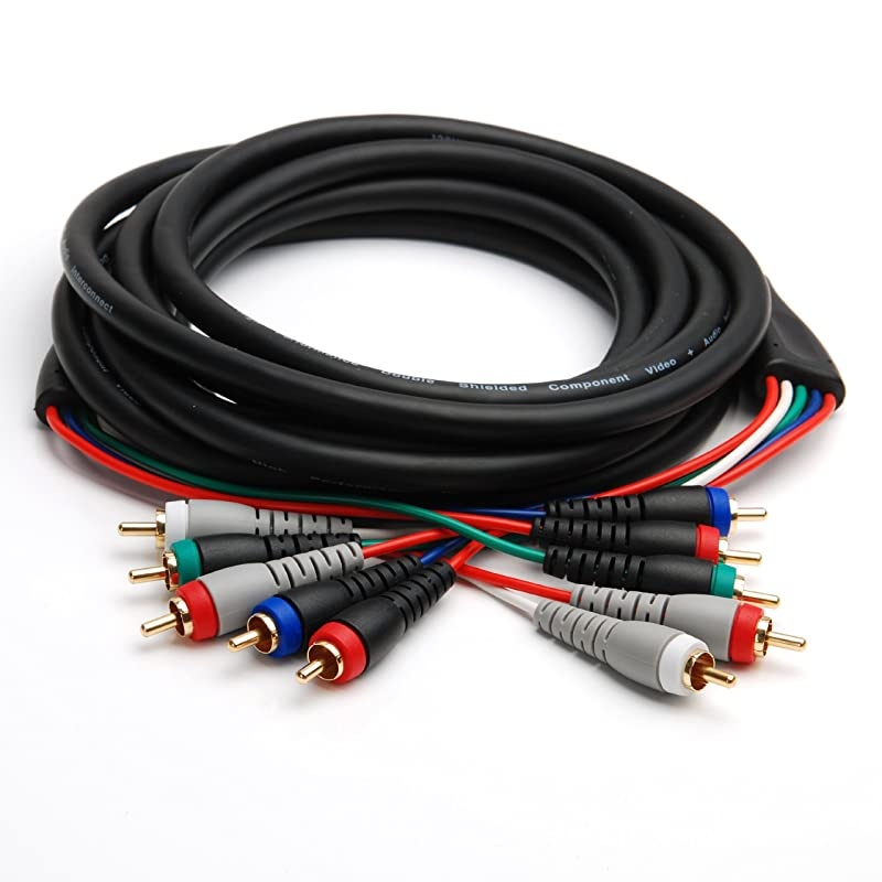 Male Component VideoAudio Cable Gold Plated 3ft 6ft 12ft 25ft 50ft 3FT
