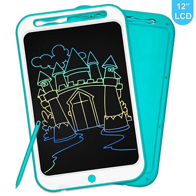Big Side, Bright Colorful, LCD Writing Tablet, 12 Inch Colorful Digital Ewriter Electronic Graphics Tablet with Memory Lock Suitable for Kids Home School Office