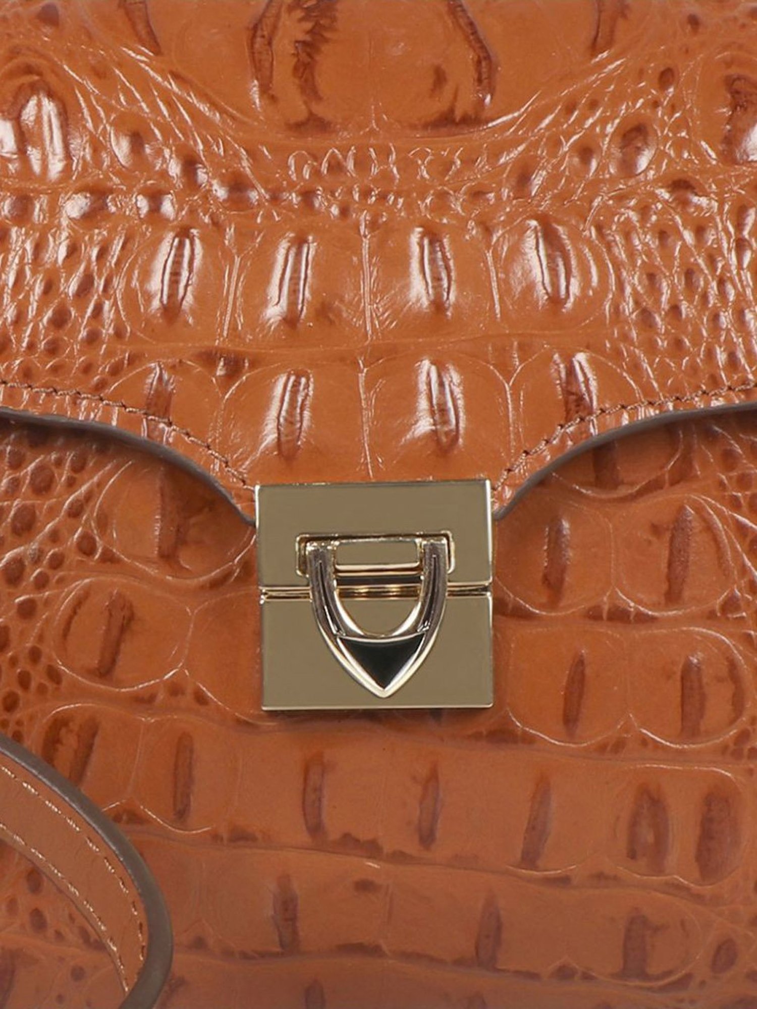 Hidesign Core Stampa 02 Baby Mel Ranch Tan Textured Medium Sling Handbag