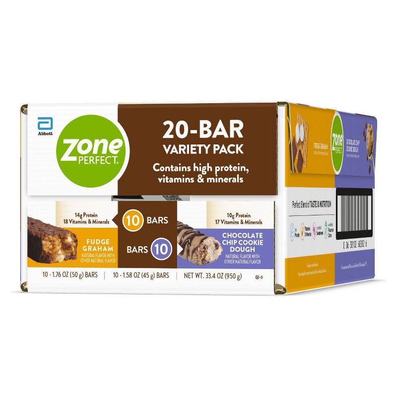 Zone Perfect Nutrition Bars Variety Pack  - 20ct