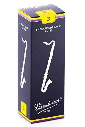 Vandoren Traditional Bass Clarinet Reeds Box of 5  Strength 3