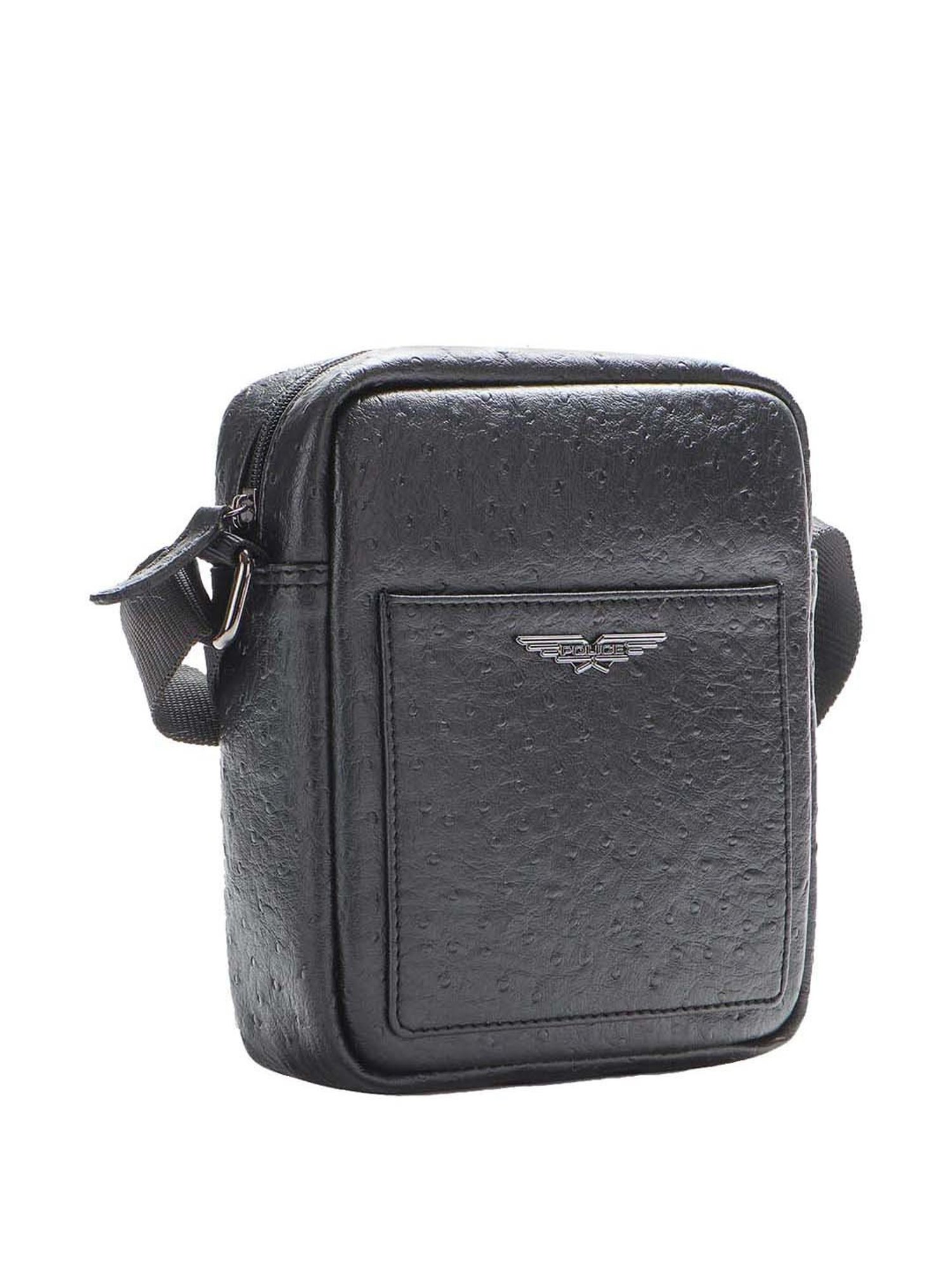 Police Black Textured Medium Cross Body Bag