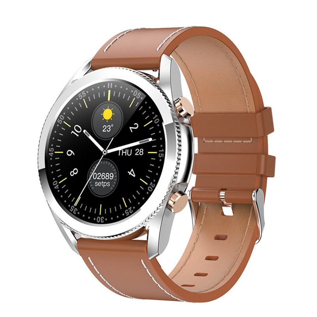 I12 1.3 Inch Color Full Touch Screen Smart Watch Men Women Waterproof Heart Rate With Phone Call Music Sports Tracker,1.3 inch,brown