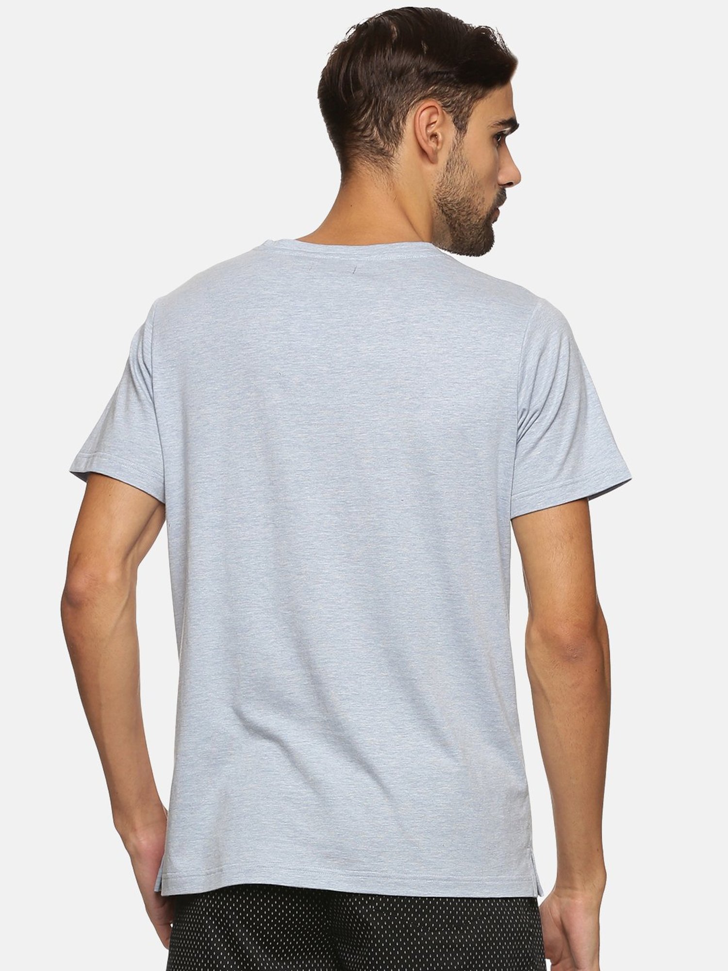 Don Vino Light Blue Regular Fit Crew T-Shirt