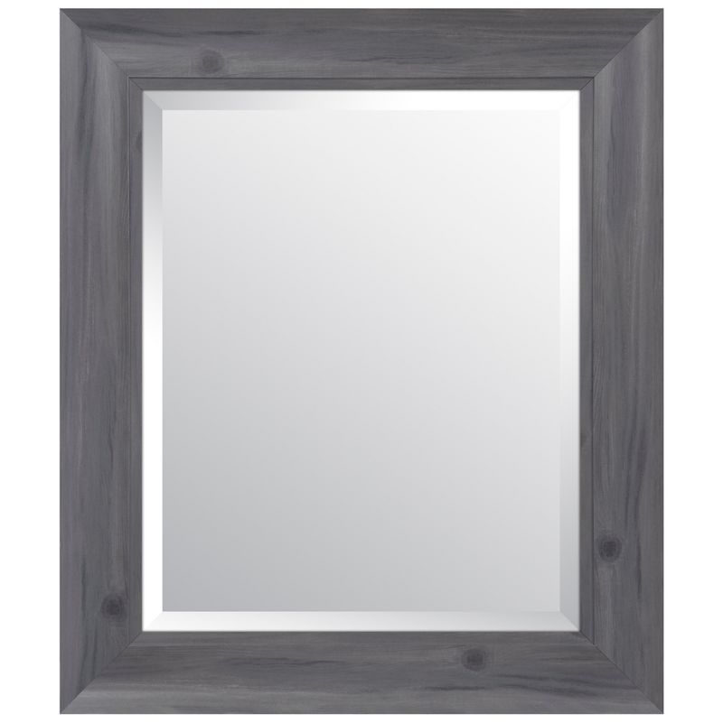 16"x20" Scoop Framed Beveled Wall Accent Mirror Gray - Gallery Solutions