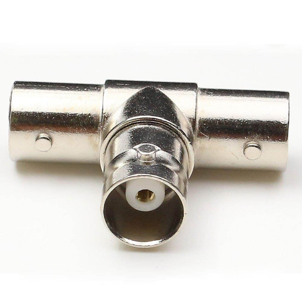 ANHAN T-Shape 3 Way BNC Splitter Adapter Tee Triple Jack Connector RF Coax Coaxial Adapter BNC Female to 2 Female Splitter Connector