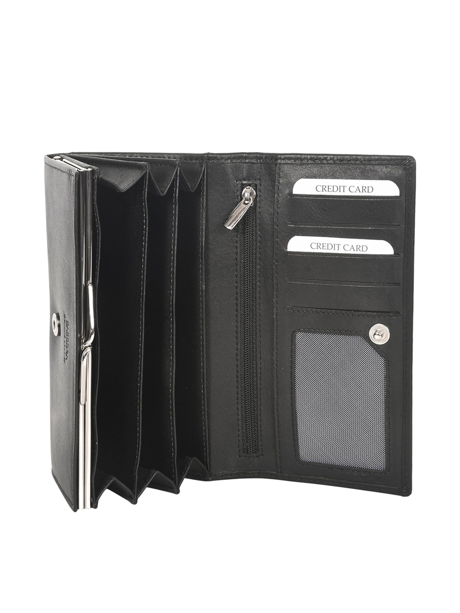 SASSORA Black Solid Rfid Wallet for Women