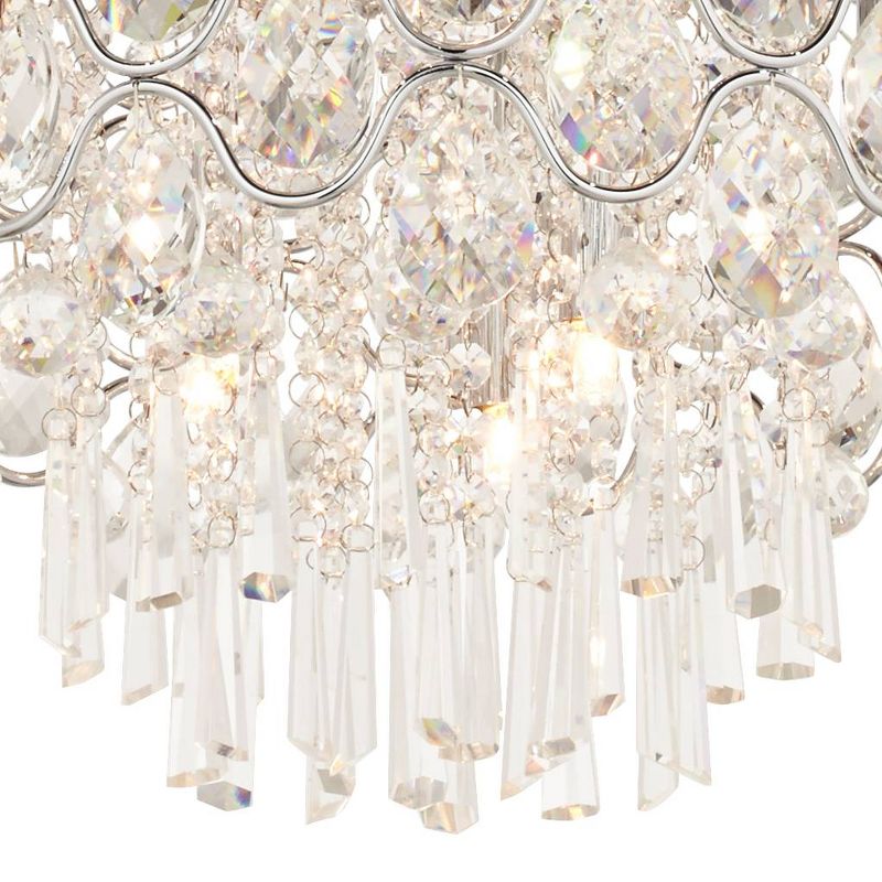 Vienna Full Spectrum Chrome Pendant Chandelier 19" Wide Round Clear Crystal Fixture for Dining Room House Foyer Kitchen Island