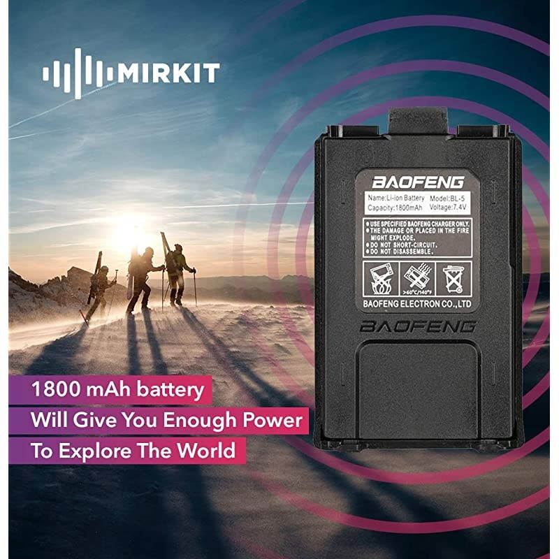 Baofeng Battery BL5 74V 1800 mAh Big Capacity Liion for DM5R UV5R UV5R Plus UV5RE BFF8HP UV5R V2+ Plus UV5RTP Series Two Way Radio by  Store