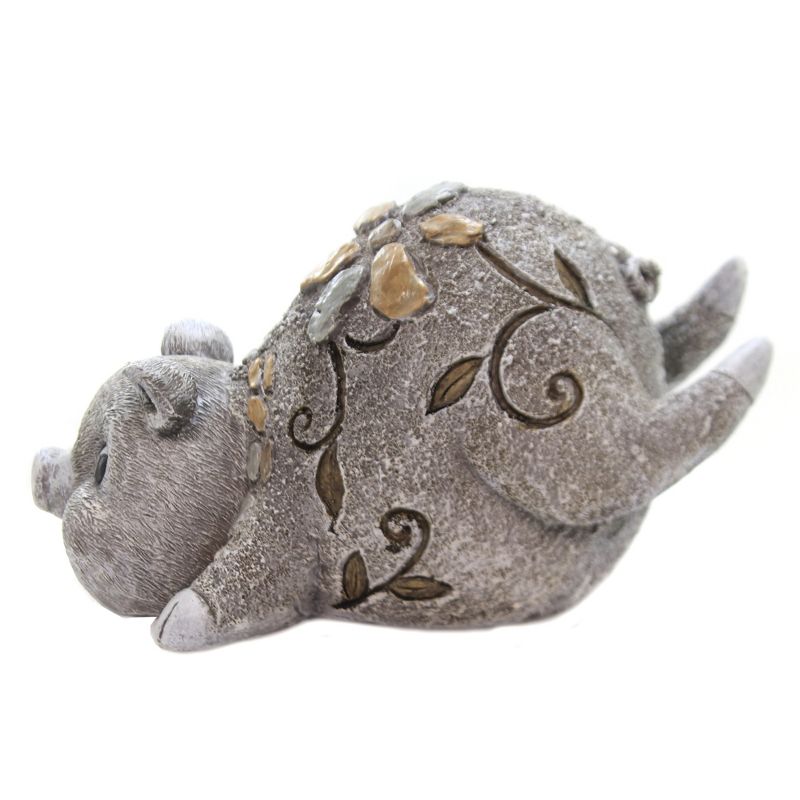 Home & Garden 6.0" Pig Pebble Garden Statue Patio Figurine Roman, Inc  -  Outdoor Sculptures And Statues