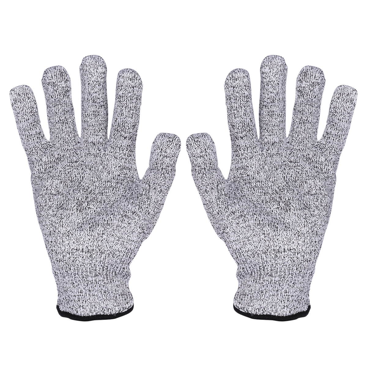 1Pair Cut Resistant Gloves High Performance Level 5 Protection Kitchen Glove for Hand Safety While Cutting Cooking Doing Yard Work Size M(White and Gray)