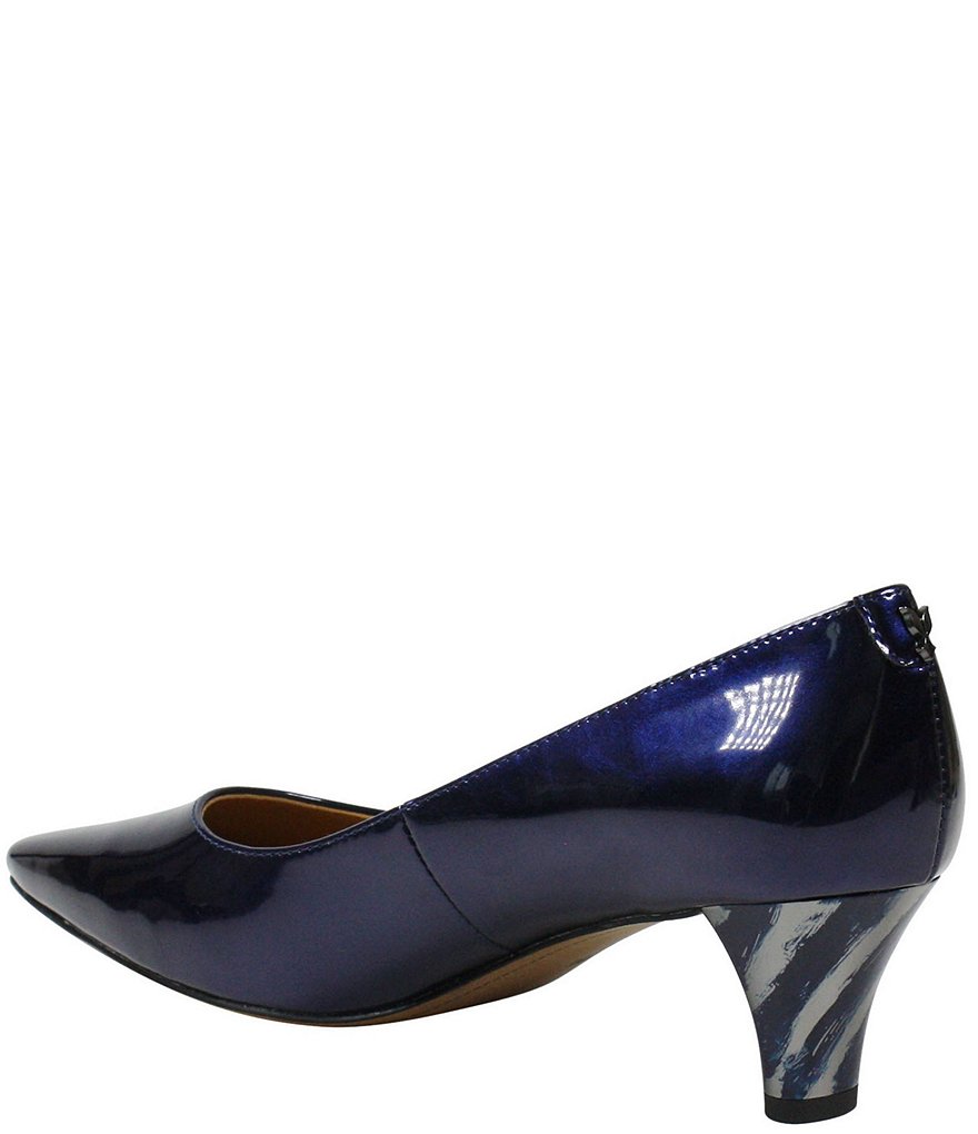 J. Renee Asilah Patent Kitten Heel Pumps