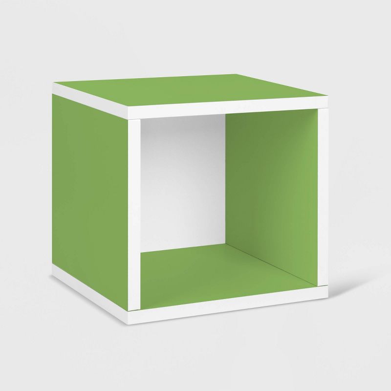Way Basics Stackable Eco Cube Storage Cubby Organizer Green