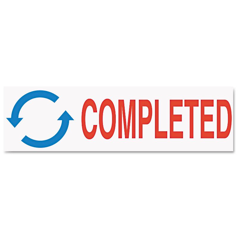 Accustamp2 Pre-Inked Shutter Stamp with Microban Red/Blue COMPLETED 1 5/8 x 1/2 035538