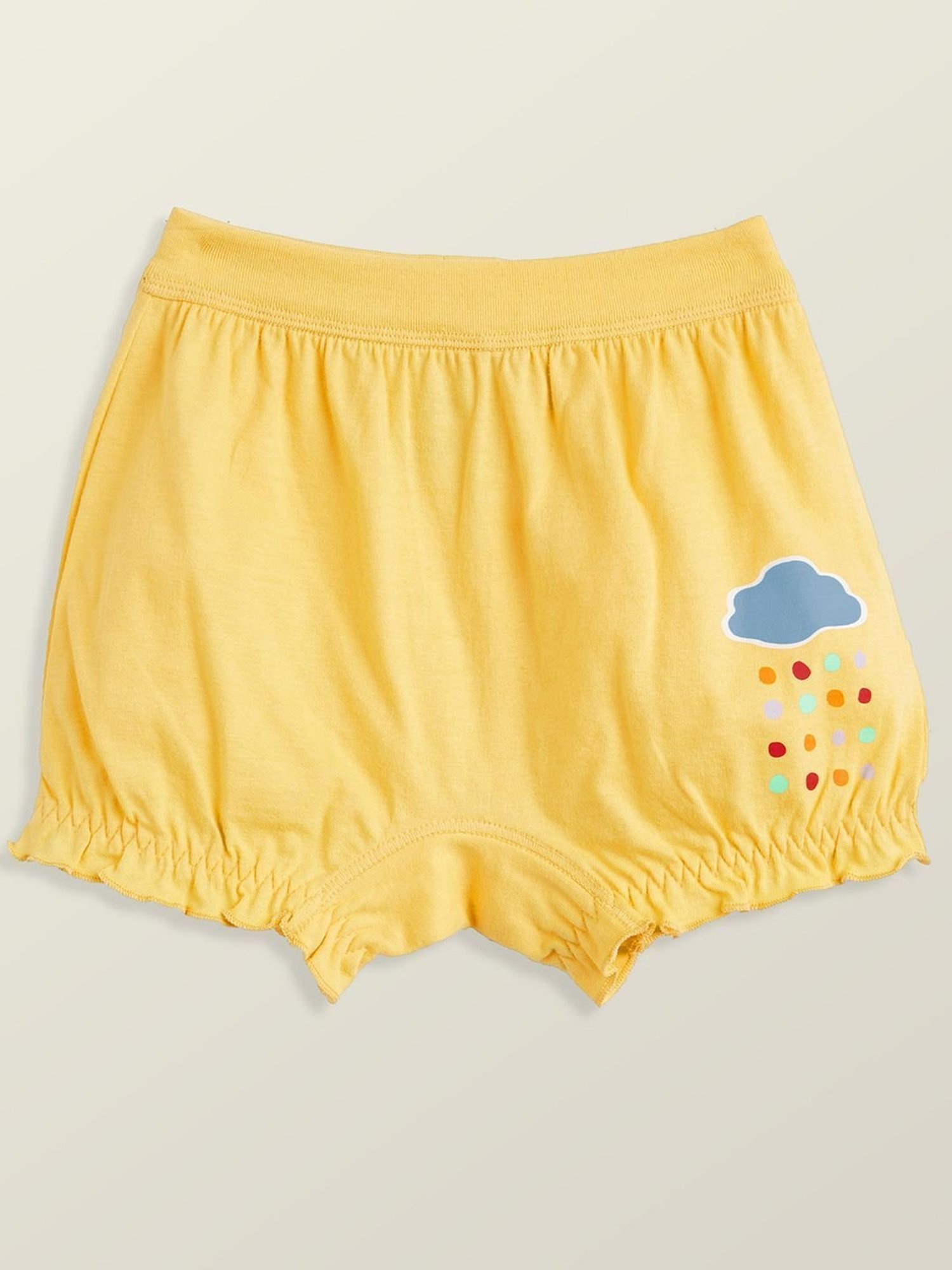 XY Life Kids Blue & Yellow Cotton Printed Bloomers (Pack of 2)