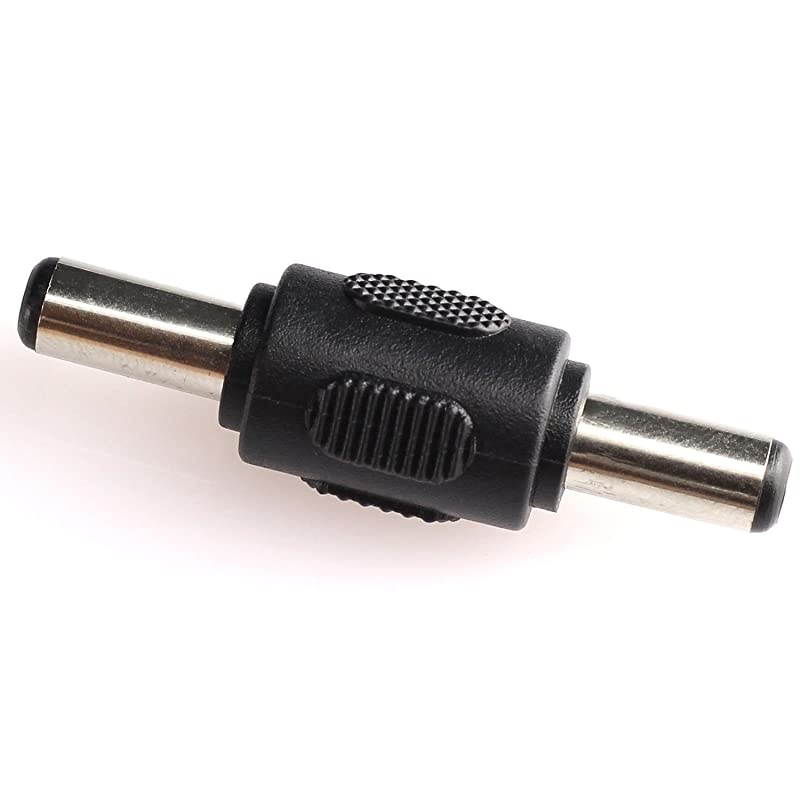 10pcs 5.5x2.1mm DC Power Plug Connector CCTV DC Power Plug Adaptor (5pcs Male to Male + 5pcs Female to Female)