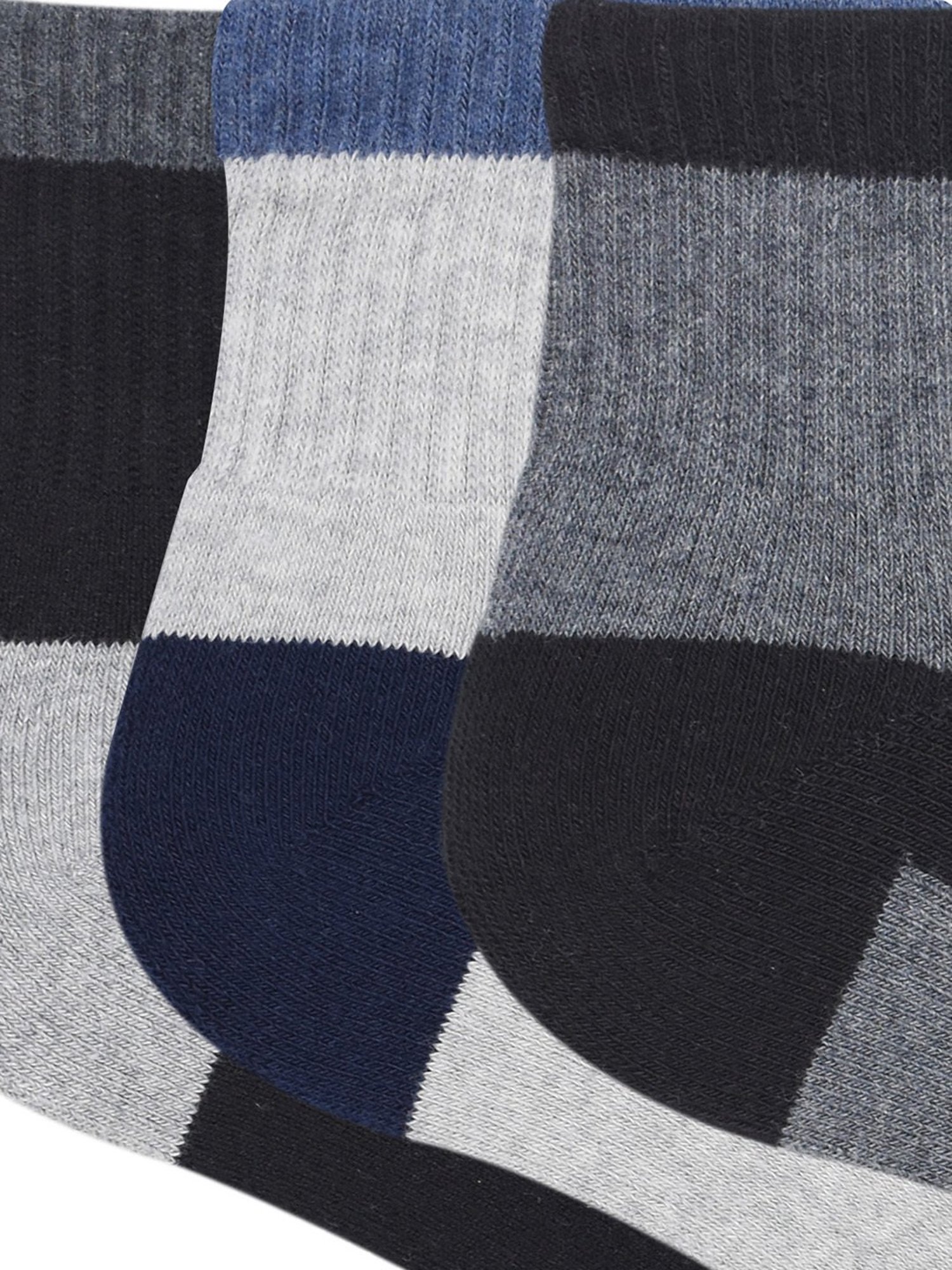 BALENZIA Cushioned Multicolor High Ankle Sports/Gym Socks - Pack of 3