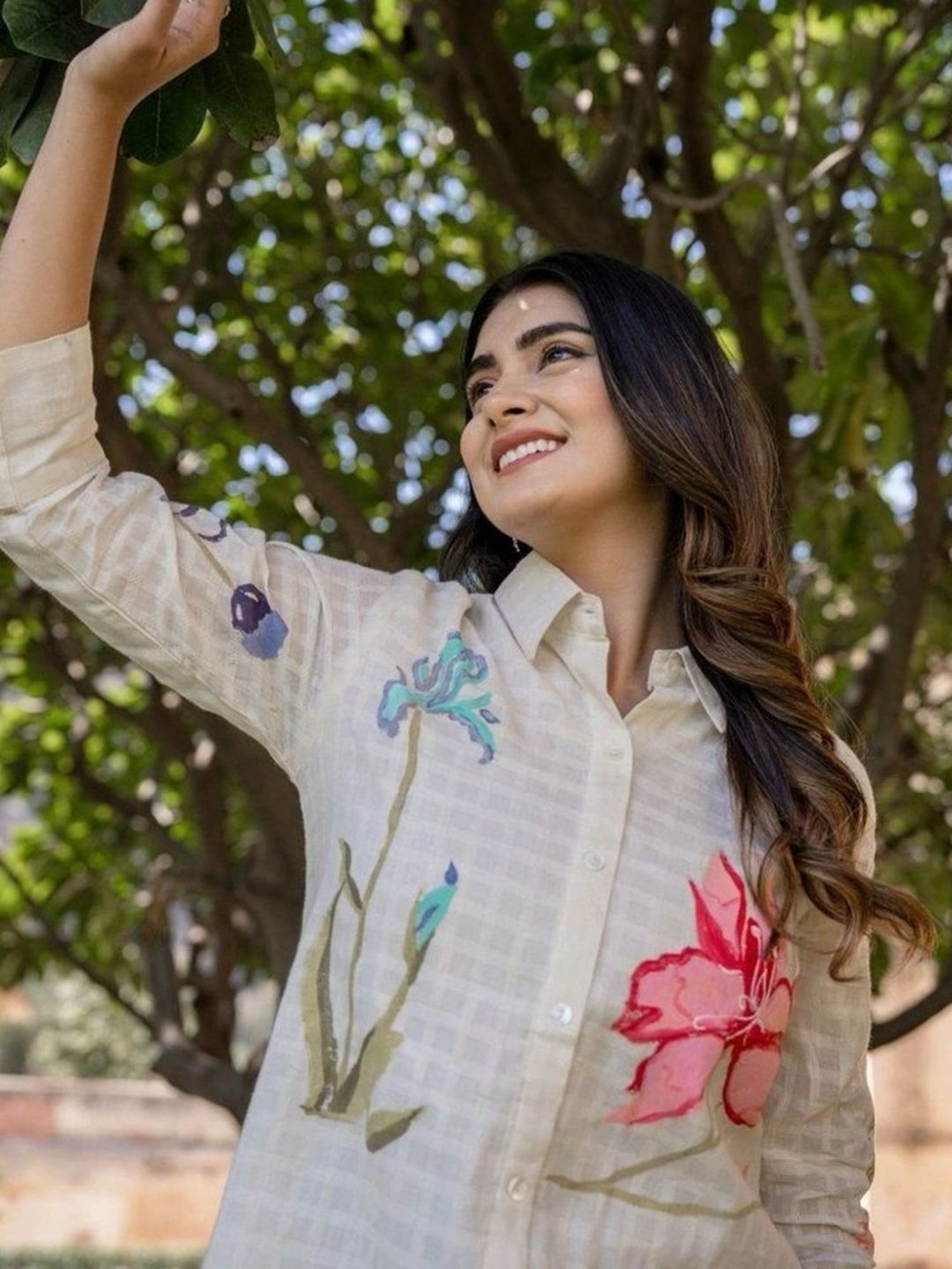 Autumnlane White Teresa Angel Cotton Tunic with Pant Co-ord Set