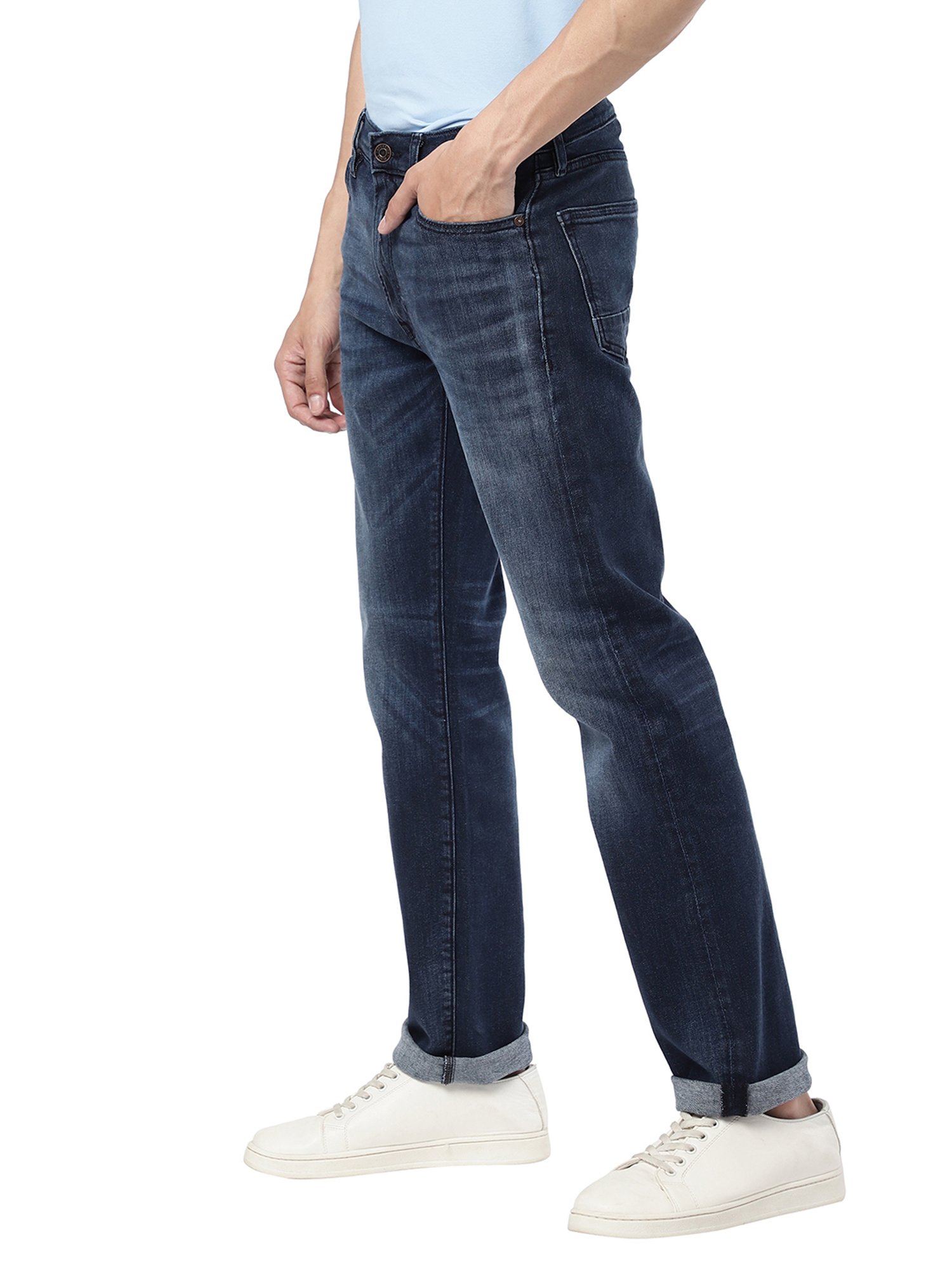 EVERBLUE Blue Comfort Slim Midrise Jeans