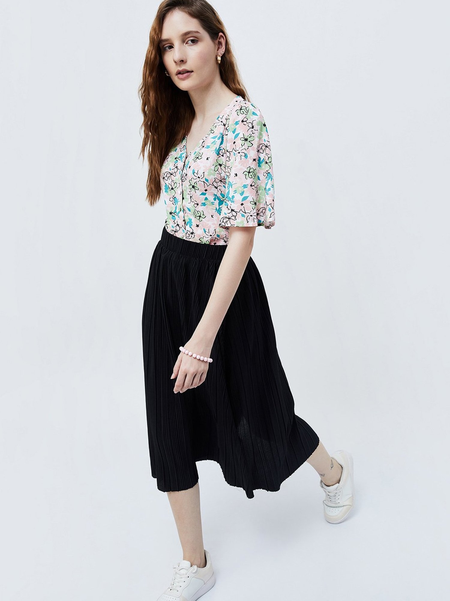 Ginger by Lifestyle Multicolored Floral Print Top