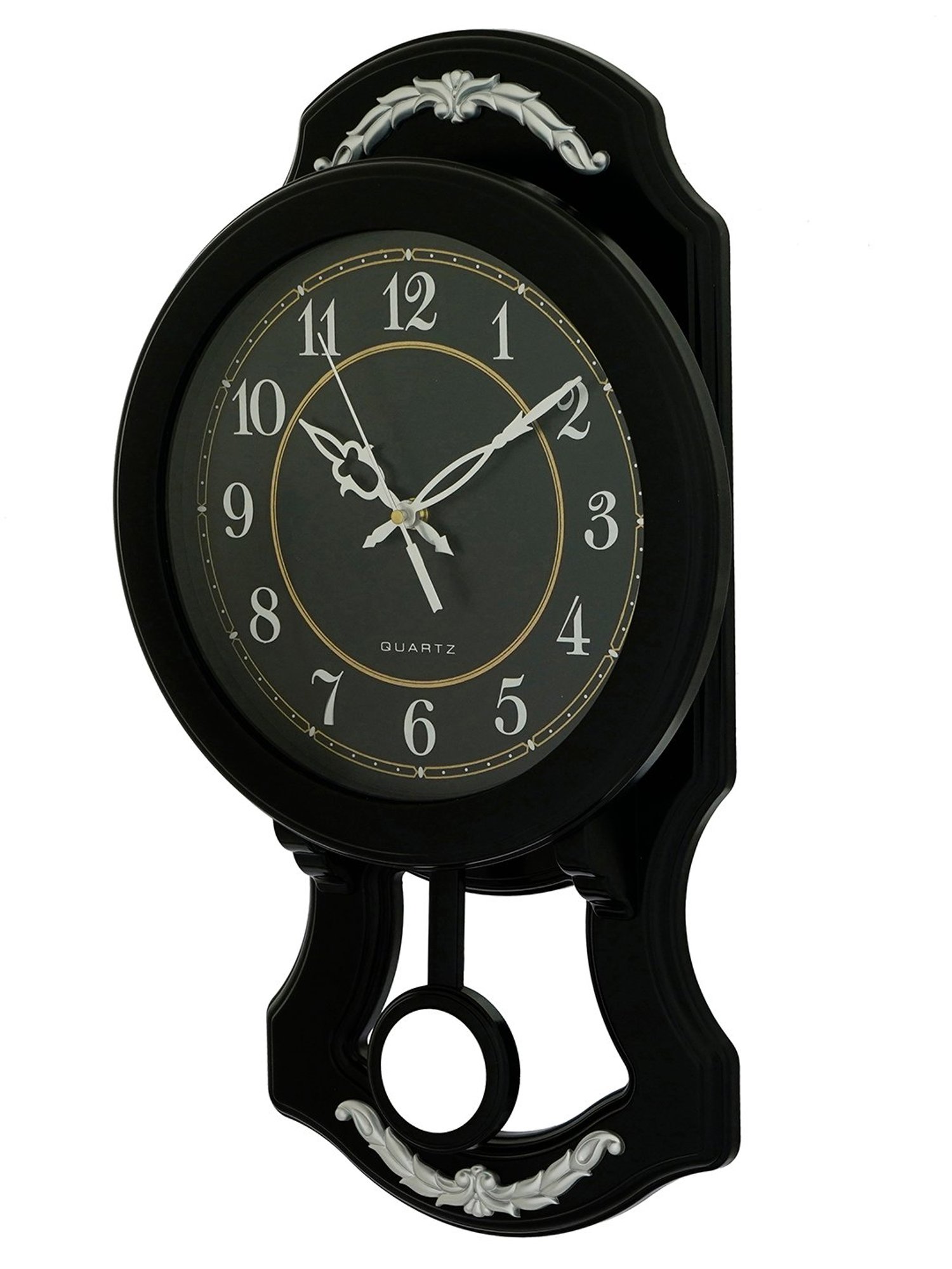 CHRONIKLE Elegant Vertical Black Plastic Wall Clock