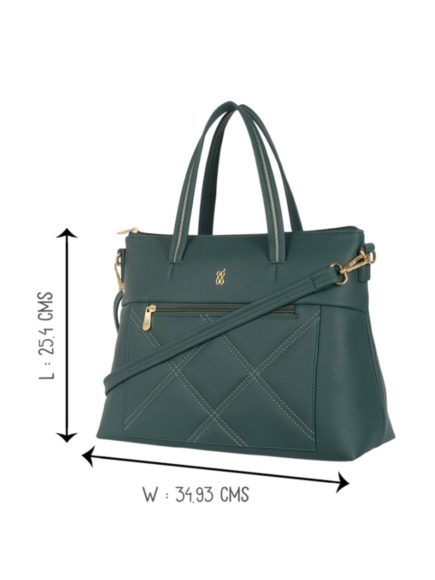 Baggit Green Textured Medium Handbag